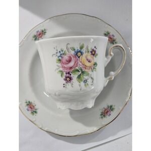 Johann Seltmann Porcelain Cup & Saucer Set Floral Design Germany
